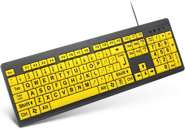 XDL-POWER Large Print Computer Keyboard,Wired USB Keyboard High Contrast Big Print Letter with