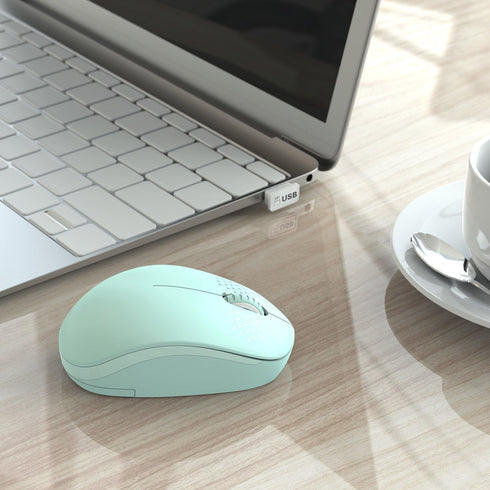 seenda Wireless Mouse, Mint Green, 2.4G Noiseless Mouse with USB Receiver for PC, Tablet, Laptop