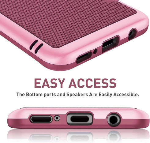 Jeylly Galaxy S9 Case with 2 Pack HD Soft Screen Protector, Ultra Slim One-Piece Anti-Slip Rugged Soft TPU Bumper, Wine