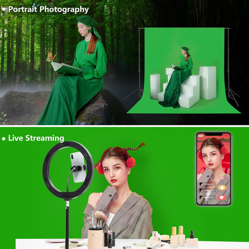 JINSUI 10x10 Green Screen Backdrop ft, Chroma Key Greenscreen Background for Streaming Zoom, Photo Backdrop Curtain