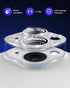 for iPhone 15 Plus/iPhone 15 Camera Lens Protector Glitter Plus Aluminium Alloy Ring 9H Tempered Glass Screen Case Friendly Camera Cover for iPhone 15 Glitter Silver