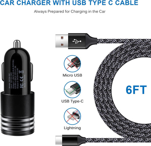 USB Type C Fast Charger for Moto G Power 2024/G Stylus 2023/G Stylus 5G 2022 with Quick Charge 3.0 Adapter