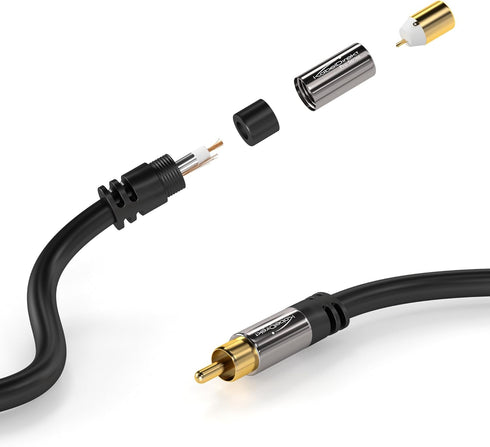 KabelDirekt RCA Extension Cable - 6ft, Break-Resistant Lead for Brilliant Sound Quality