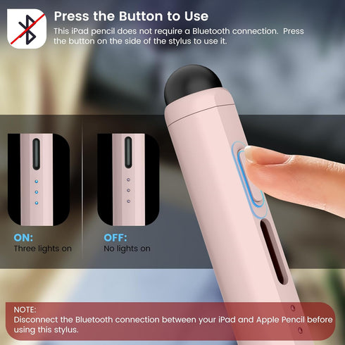 STYLUSHOME 13 6/7/8/9/10, 11/12.9in/M4, 3/4/5/M2, 5/6 Stylus Pen for iPad, Dual-Tip mins Fast Charge Pencil for Apple