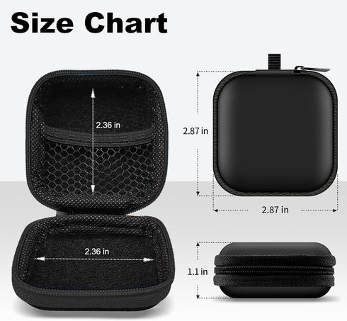 MOLOVA 5 Pack) Earbud Case Portable EVA Carrying Case Storage Bag Cell Phone Accessories Organizer with Carabiner