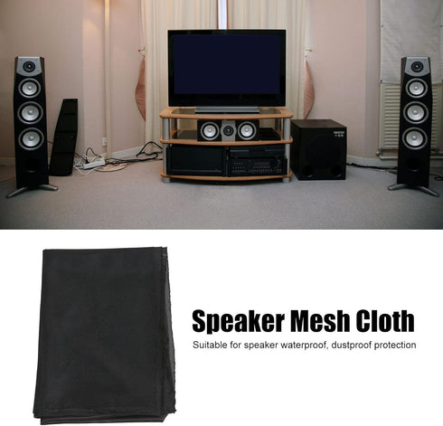 Estink Speaker Grill Cloth, Polyester Breathable Waterproof Dustproof Speaker Mesh Fabric Protector Stereo Fabric Replacement for Home Speakers Media Cabinet Stage Speakers KTV Box Repair