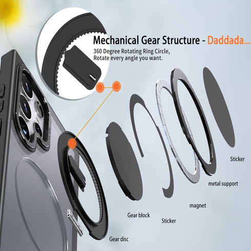 Magnetic Ring Case for Samsung Galaxy S22 Ultra/S23 Ultra, Shockproof Protection with 360° Rotatable Ring Stand