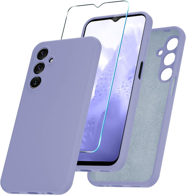Samsung Galaxy A15 5G Case, Silicone Phone Case with 1 Screen Protector, Full Body Shockproof Slim Cover