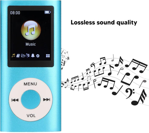 Jauarta MP3 MP3 1.8 Inch MP3 Player, Portable Music Player, Stylish Multifunctional Lossless Sound Slim LCD Screen
