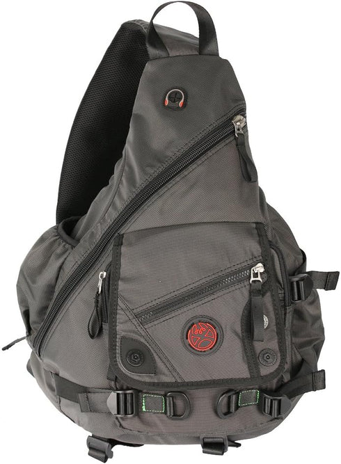 Backpack Large Sling Bag Laptop Cross Body Messenger Bag Shoulder Travel Rucksack (A-Black)