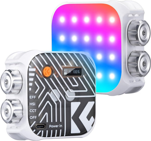 K&F Concept RGB Video Light, 360° Full Color Portable Photography Light with 21 Effects, 2500K-9900K