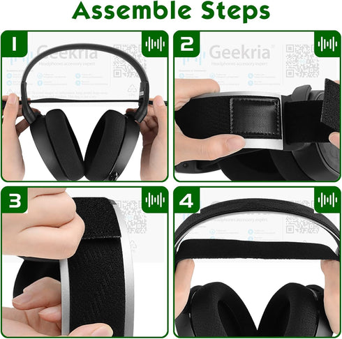 Geekria Flex Fabric Headband Pad - Compatible with SteelSeries Arctis 7, Arctis 9X, Arctis PRO Headphones, Black