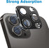 Black Camera Lens Protector for iPhone 15 Pro/Pro Max - Anti-Scratch Tempered Glass, Shockproof, Full Protection.