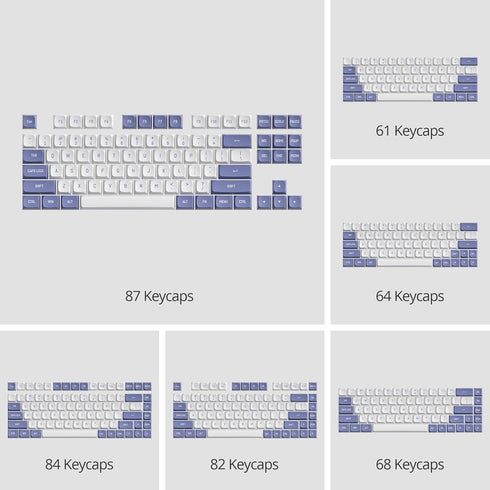 Fogruaden Purple White Keycaps Set, Double Shot 118 Keys CSA Profile Custom Keycaps for Cherry Gateron MX Switches