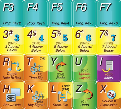 MAKEMUSIC Finale Keyboard Stickers for Desktop, Laptop, or Notebook