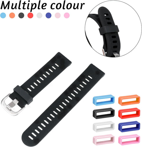 8 Pack Smart Watch Fastener Rings Replacement, 20mm Silicone Security Connector Rubber Watch Band Loops Keeper