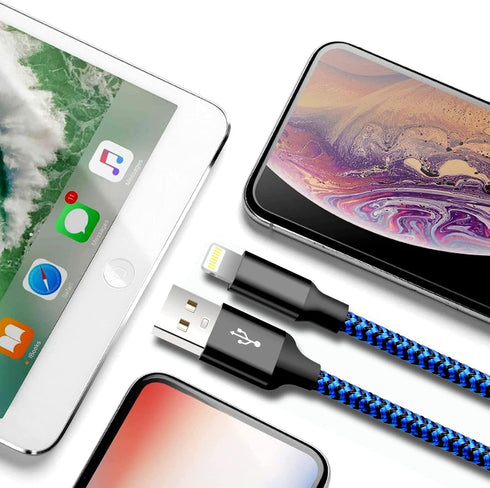 cugunu iPhone Charger, 5 Pack 3/3/6/6/10FT Apple MFi Certified USB Lightning Cable Nylon Braided Fast Charging Cord for