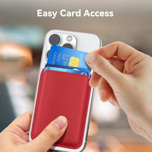 Stronger Magnetic Cell Phone Card Holder for iPhone 15 Series, RFID Leather Wallet for iPhone 14/13/12 Pro/Promax
