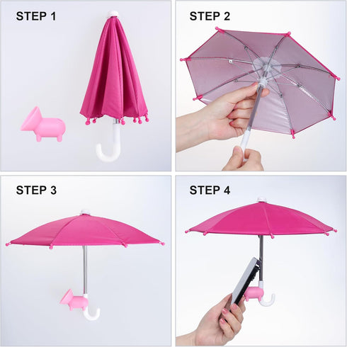 Adjustable Universal Cell Phone Umbrella Stand, Anti-Glare Cover Sun Shield, Outdoor Phone Sunshade Holder (Pink)