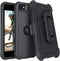 DUEDUE Case for iPhone SE 2022/2020, Military Grade Shockproof Heavy Duty Rugged Cover with Kickstand, Black