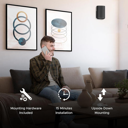ERA100 Wall Mount Bracket, Low Profile, Twin Pack, Compatible with Sonos ERA 100 Speaker