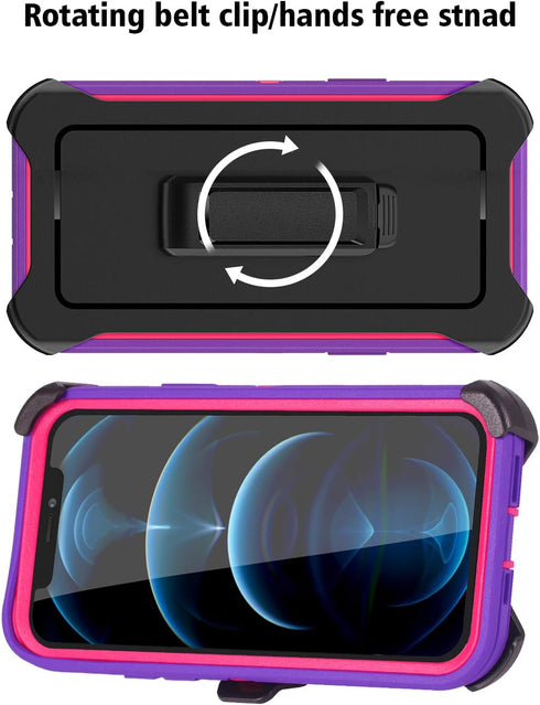 Defense iPhone 12 Case with Two Screen Protector Layer Rugged Heavy Duty for iPhone 12/iPhone Pro, 6.1 inch 2020 (Light