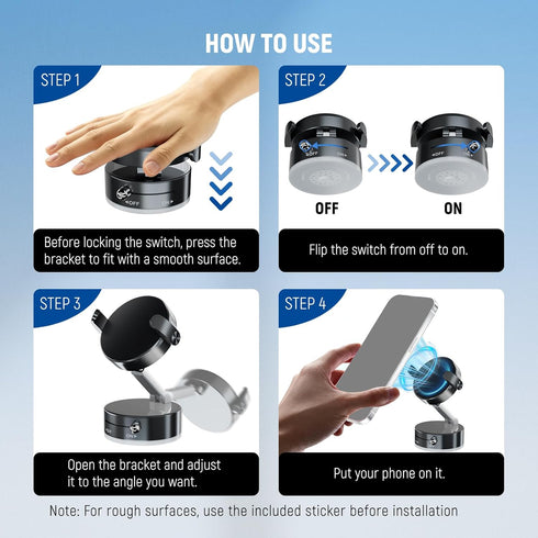NEEWER 360 A9 ENTRY LEVEL VERSION Magnetic Cell Phone Holder Mount Stand Foldable with Vacuum Suction Cup for Your Car