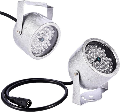 Outdoor Camera IR Illuminator Lights, DC 12V 1A CCTV IR Night Vision Illuminator with 48 LED Waterproof Replacement