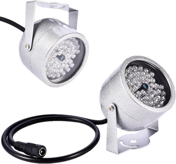 Outdoor Camera IR Illuminator Lights, DC 12V 1A CCTV IR Night Vision Illuminator with 48 LED Waterproof Replacement