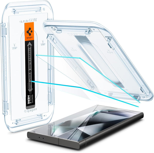 Spigen GlasTR EZ Fit Tempered Glass Screen Protector for Galaxy S24 Ultra - Case Friendly, 2 Pack