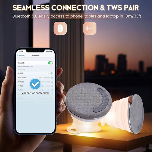 Swokely 10 Portable Bluetooth Speakers Wireless, Multifunctional Folding Portable Speaker, Sleep Sound Machine with Hrs