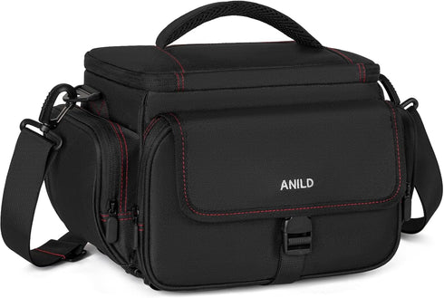 ANILD DSLR Gadget Bag, Crossbody Camera Bag for Photographers, Solid Water-resistant Travel