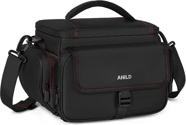 ANILD DSLR Gadget Bag, Crossbody Camera Bag for Photographers, Solid Water-resistant Travel
