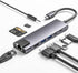 USB C Hub 9 in 1 Multiport Adapter with Gigabit Ethernet, 100W PD, 4K@60Hz, for MacBook, iPad Pro, iPhone 15