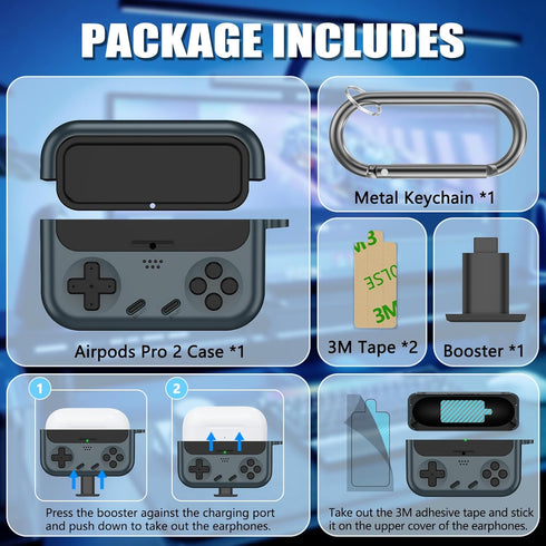 Inesore Case for AirPods Pro 2nd Generation with Cleaner Kit, Compatible with AirPods Pro 1st 2019, Black
