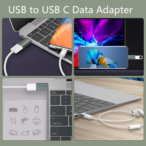 USB to USB C Adapter, USB C Female to USB Male OTG Converter for MacBook, iPad, Desktop, Projector - 2PCS