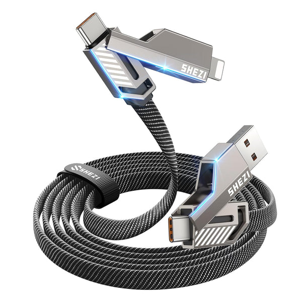 One is Enough 4In1 USB C to Lightning Cable - 45W High-Speed Charging & Fast Data Transfer for iPhone iPad Samsung