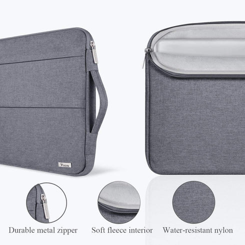 Voova 14 15 Inch Laptop Sleeve Case, Waterproof Bag Cover for MacBook Pro 14 M3/M2/M1, MacBook Air 15 M2, Grey