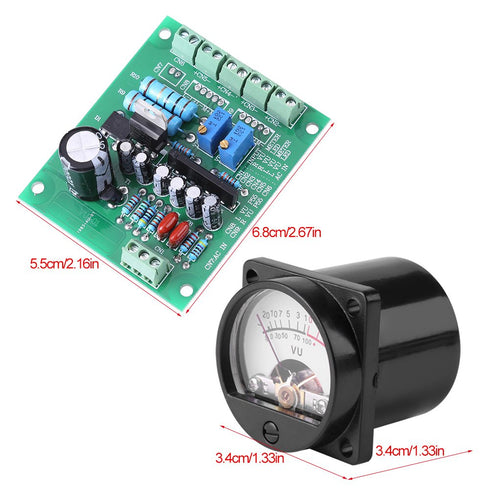 YWBL-WH 2PCS 12-15V/300mA VU Meter Warm Back Light Recording+Audio Level Amp with Driver Board.