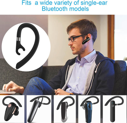 Replacement Ear Hooks for Earpiece, AMZLUV Soft Silicon Flexible Clips for Single-Ear Bluetooth Headset