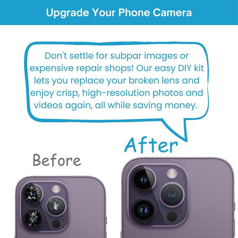 MEEFIX (2-Pack) 14 Pro/14 Rear Camera Lens Replacement for iPhone Pro Max with Pre-Installed and Extra Adhesive