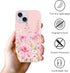 lioscre 2 Pack 15 6.1'', Cute Floral Phone Case for iPhone Flower Pattern Print Aesthetic Design Soft Pink Silicone