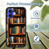 BFSEROBJ 17 2025 17 6.3 inch for iPhone Case with Bookshelf Pattern Design Ultra-Thin Black Soft TPU Silicone Shock