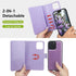 Varikke for iPhone 12 Wallet Case, Detachable with Card Holder, Fashion Glitter Leather Strap, Light Purple