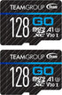 TEAMGROUP GO 128GB x 2 PACK Micro SDXC UHS-I U3 V30 for GoPro & Action Cameras, High Speed with Adapter
