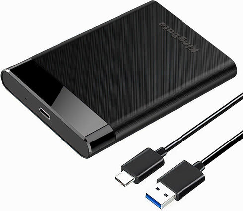 SSD HDD Hard Drive Enclosure 2.5" inch SATA III USB 3.1 6Gbps Caddy Case External Reader Laptop Fast Data Trasfer UASP Cable Included Tool-Free LED Indicator Black