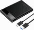 SSD HDD Hard Drive Enclosure 2.5" inch SATA III USB 3.1 6Gbps Caddy Case External Reader Laptop Fast Data Trasfer UASP Cable Included Tool-Free LED Indicator Black