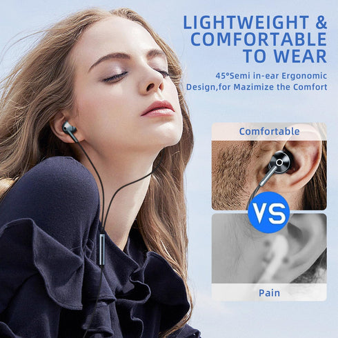 USB C Headphones for Samsung Galaxy S23 FE S22 S21 S20 A53 A54 Wired Earbuds in-Ear Type C Earphone with Microphone Volume Control Bass Stereo Noise Canceling for iPhone 15 Pro Max Pixel 6 7 8 5