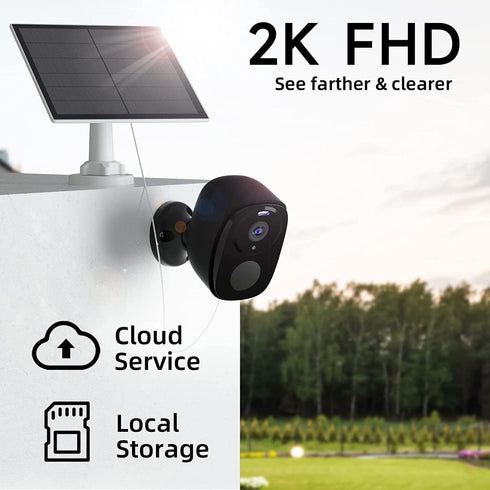 Security Cameras Wireless Outdoor, Battery Powered with IP65 Waterproof, Two-Way Audio, Color Night Vision, No