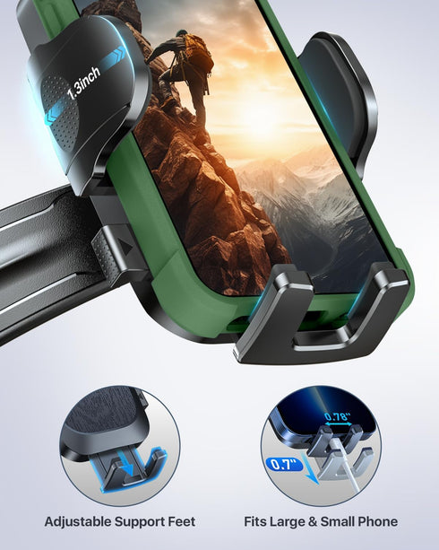 YRU 2024 Ultimate Car Phone Holder Mount with Bendable & Adjustable Aluminum Arm for iPhone 15 14 13 12 Pro Max
